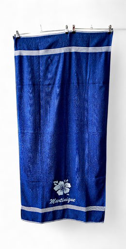 [75032] Serviette Rima Brodée Hibiscus/Colibri/Tortue