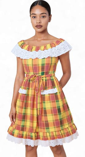 [72023] Robe enfant Guavaberry - Madras 10-16 ans Rima