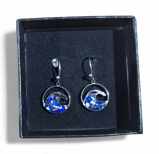 [22059] BO Acier inoxydable Sodalite vague bleu 