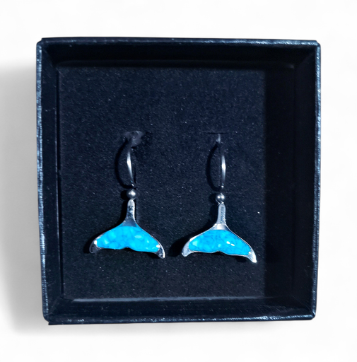 [22067] BO Acier inoxydable Sodalite Queue de baleine bleu turquoise