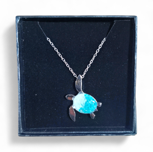 [26071] Collier Acier inoxydable Sodalite Tortue sable vert turquoise