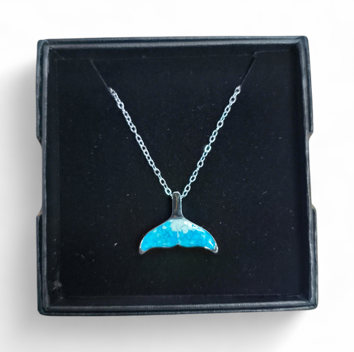 [26076] Collier Acier inoxydable Sodalite Queue de baleine sable bleu turquoise